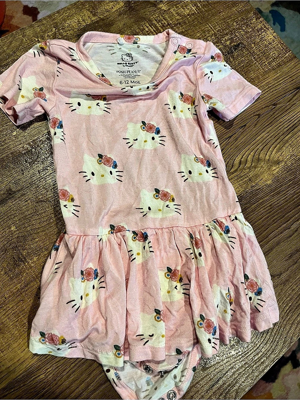 Posh Peanut Hello Kitty Pink bodysuit twirl Size 6-12M